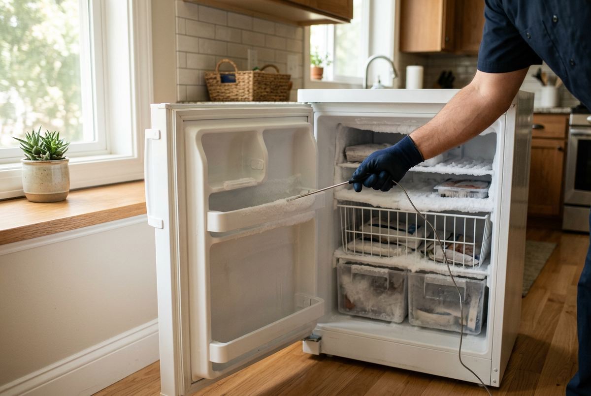 Freezer Repair technician at work